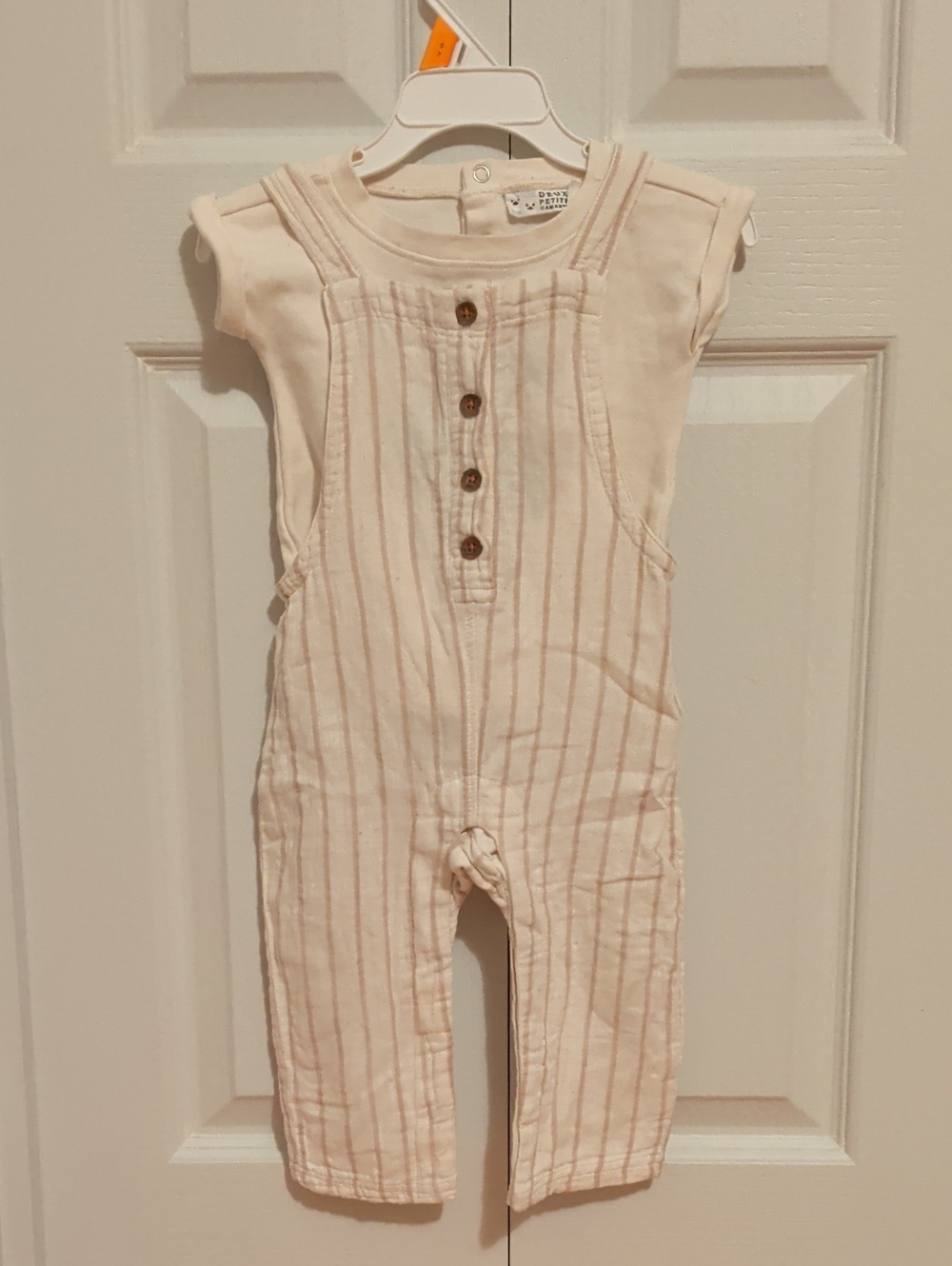 Kids Cream Stripe Sleeveless Romper - Soft Cotton